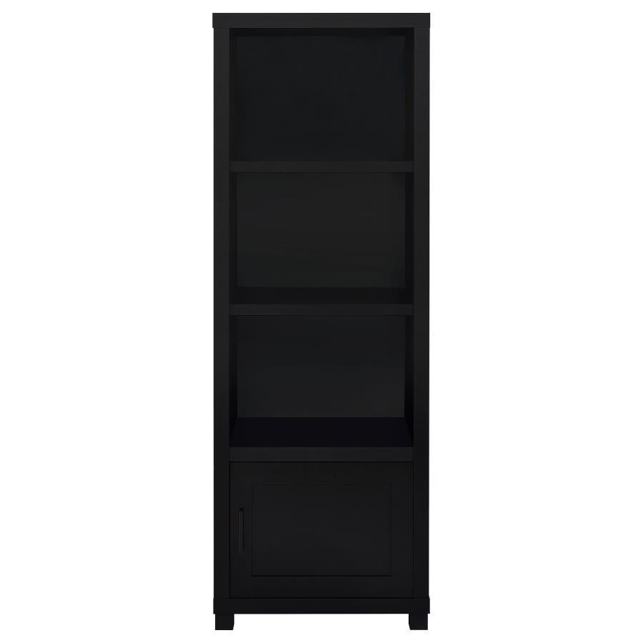 Jupiter - 3 - Shelf Engineered Wood Media Tower - Black Standard Bookcases by Coaster Fine Furniture - Walls Furniture & Mattress