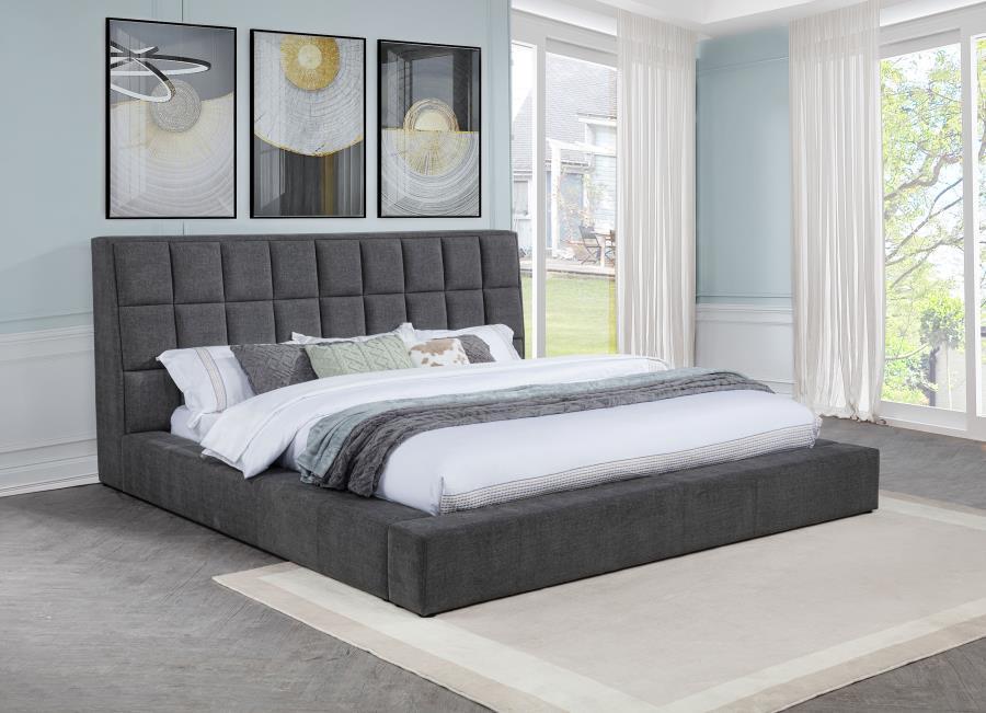 Dreux - Upholstered Panel Platform Bed Upholstered Beds by Coaster Fine Furniture - Walls Furniture & Mattress