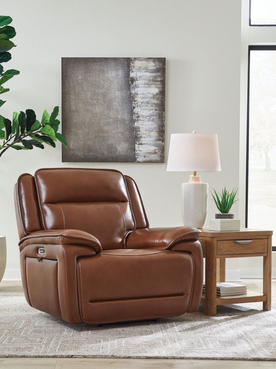 Healy Pier - Power Recliner / Adj Headrest - Chocolate Reclining Chairs by Signature Design by Ashley® - Walls Furniture & Mattress