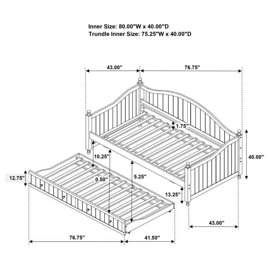 Julie Ann - Arched Back Day Bed With Trundle Daybeds by CoasterElevations - Walls Furniture & Mattress