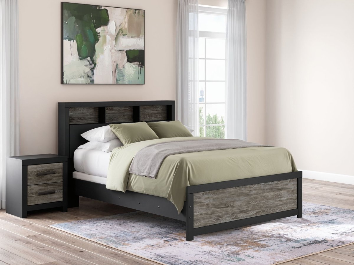 Broachmyn - Lighted Bookcase Panel Bed Panel Beds by Signature Design by Ashley® - Walls Furniture & Mattress
