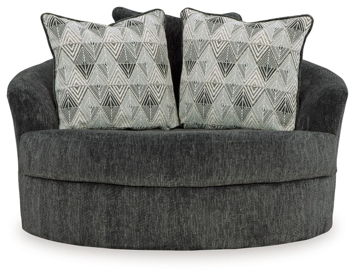 Biddeford - Oversized Swivel Accent Chair - Shadow Swivel Chairs by Signature Design by Ashley® - Walls Furniture & Mattress