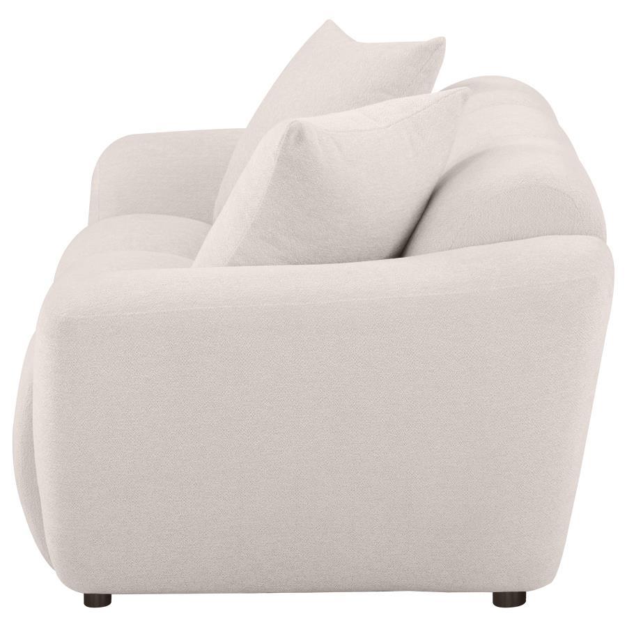 Destino - Chenille Upholstered Splayed Arm Loveseat - Greige Stationary Loveseats by Coaster Fine Furniture - Walls Furniture & Mattress