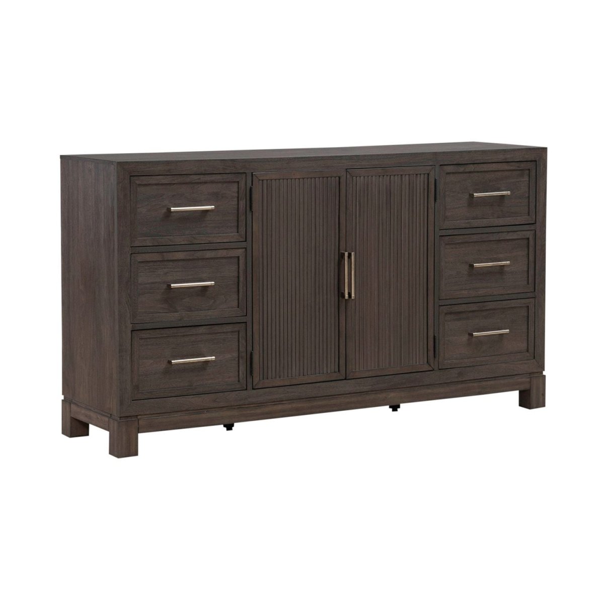 Modern Edge - 2 Door 6 Drawer Dresser - Brown Dressers by Liberty Furniture - Walls Furniture & Mattress
