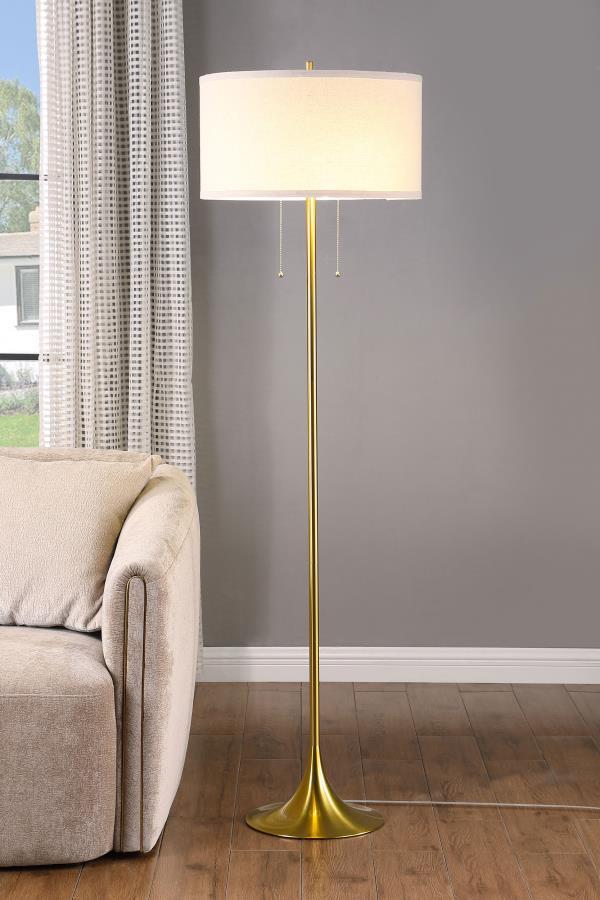 Elmira - Drum Shade Metal Lamp Floor Lamps by Coaster Fine Furniture - Walls Furniture & Mattress