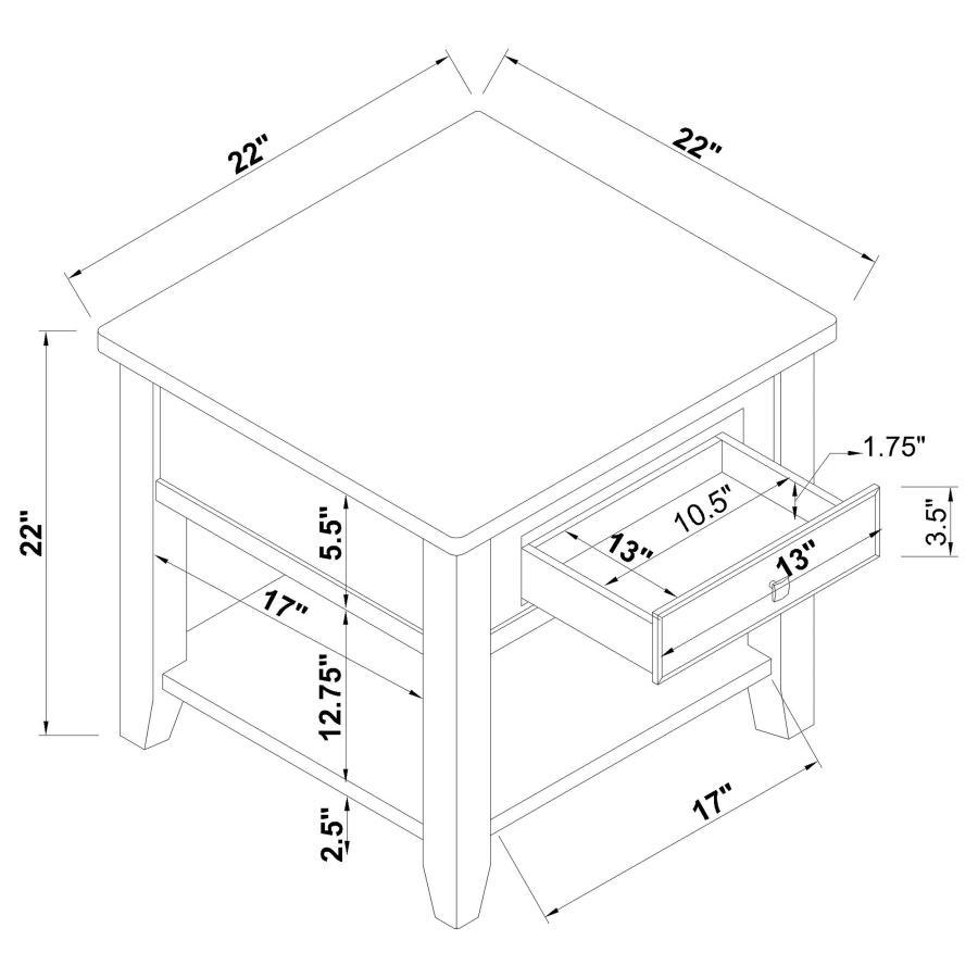 Bradford - 1 - Drawer Wood Table End Tables by CoasterEssence - Walls Furniture & Mattress
