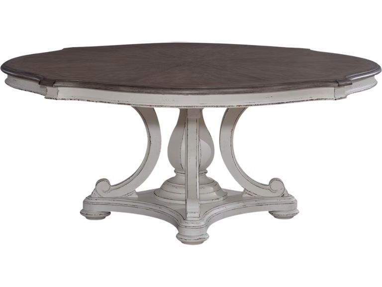 Magnolia Manor - Round Table - White Dining Tables by Liberty Furniture - Walls Furniture & Mattress