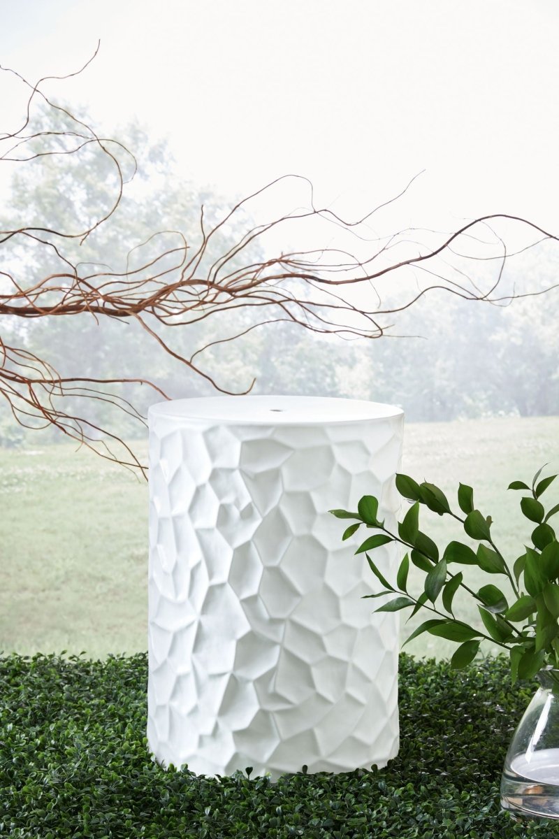 Jungrove - Stool - White Accent Stools by Signature Design by Ashley® - Walls Furniture & Mattress
