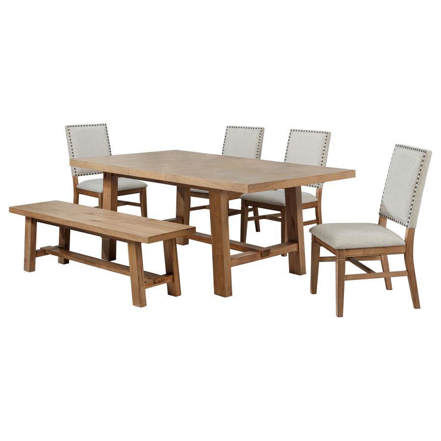 Middleton - Extension Leaf Dining Set With Upholstered Chairs 6 Piece Dining Room Sets by Coaster Fine Furniture - Walls Furniture & Mattress