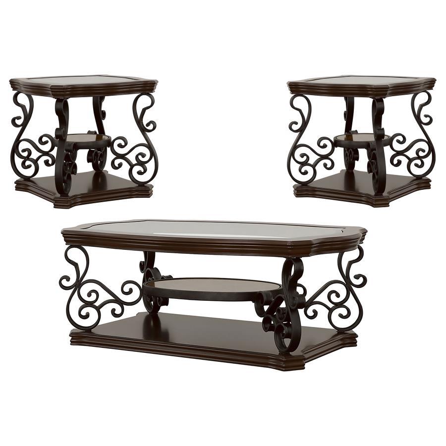 Laney - Glass Top Coffee And End Table Set Table Sets by Coaster Fine Furniture - Walls Furniture & Mattress