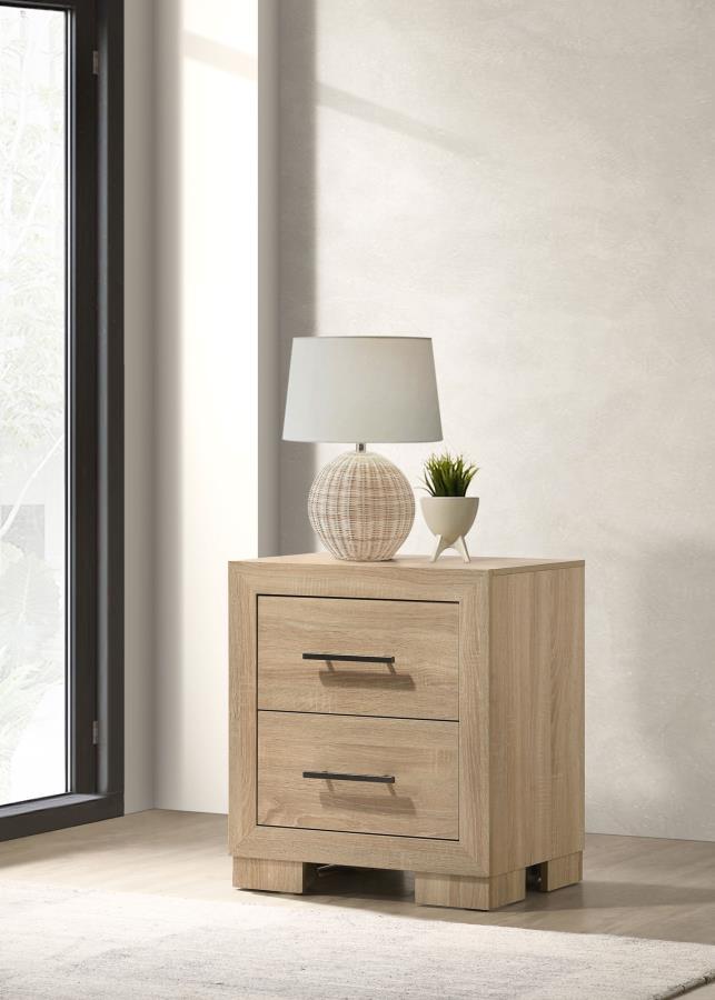 Arielle - 2 - Drawer Bedroom Nightstand With Casters - Light Oak Accent Nightstands by Coaster Fine Furniture - Walls Furniture & Mattress