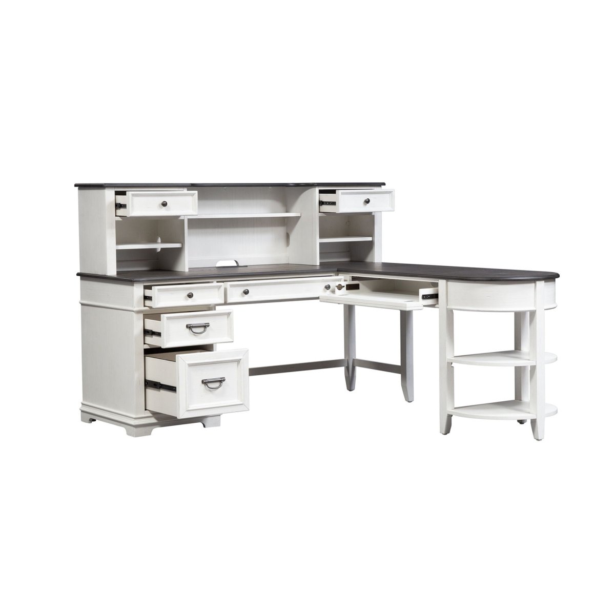 Allyson Park - L Shaped Desk With Hutch - White 2 Piece Home Office Sets by Liberty Furniture - Walls Furniture & Mattress