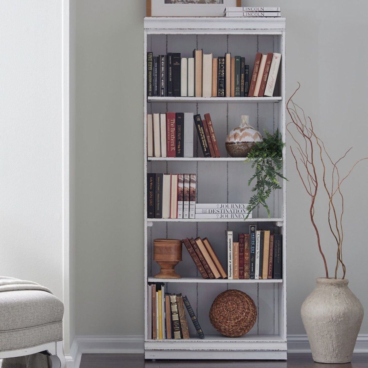 Magnolia Manor - Bookcase (RTA) Standard Bookcases by Liberty Furniture - Walls Furniture & Mattress