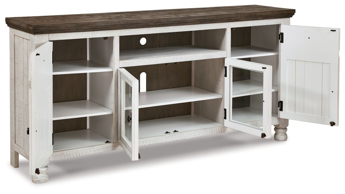 Havalance - Extra Large TV Stand - 4 Doors - Brown / Beige TV Stands by Signature Design by Ashley® - Walls Furniture & Mattress