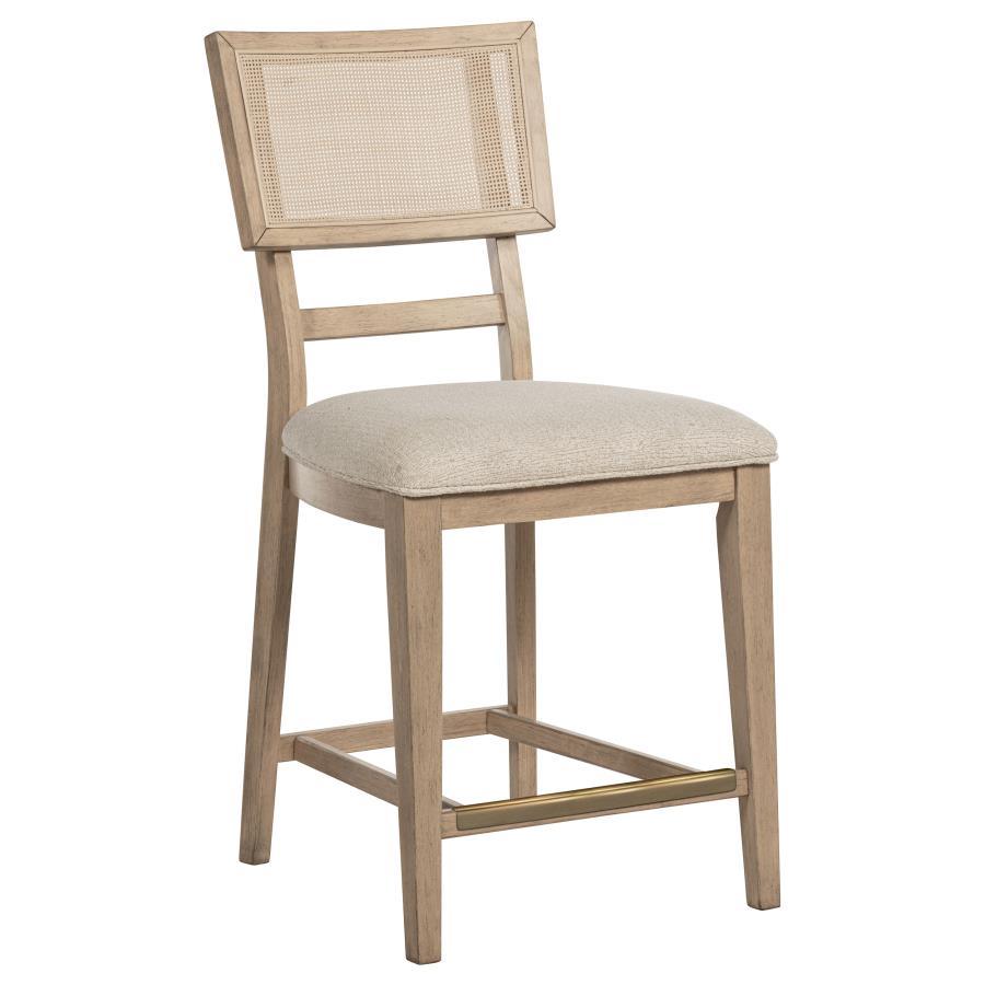 Kailani - Radio Weave Cane Counter Dining Side Chair (Set of 2) - Beige Oak Chair Sets by Coaster Fine Furniture - Walls Furniture & Mattress