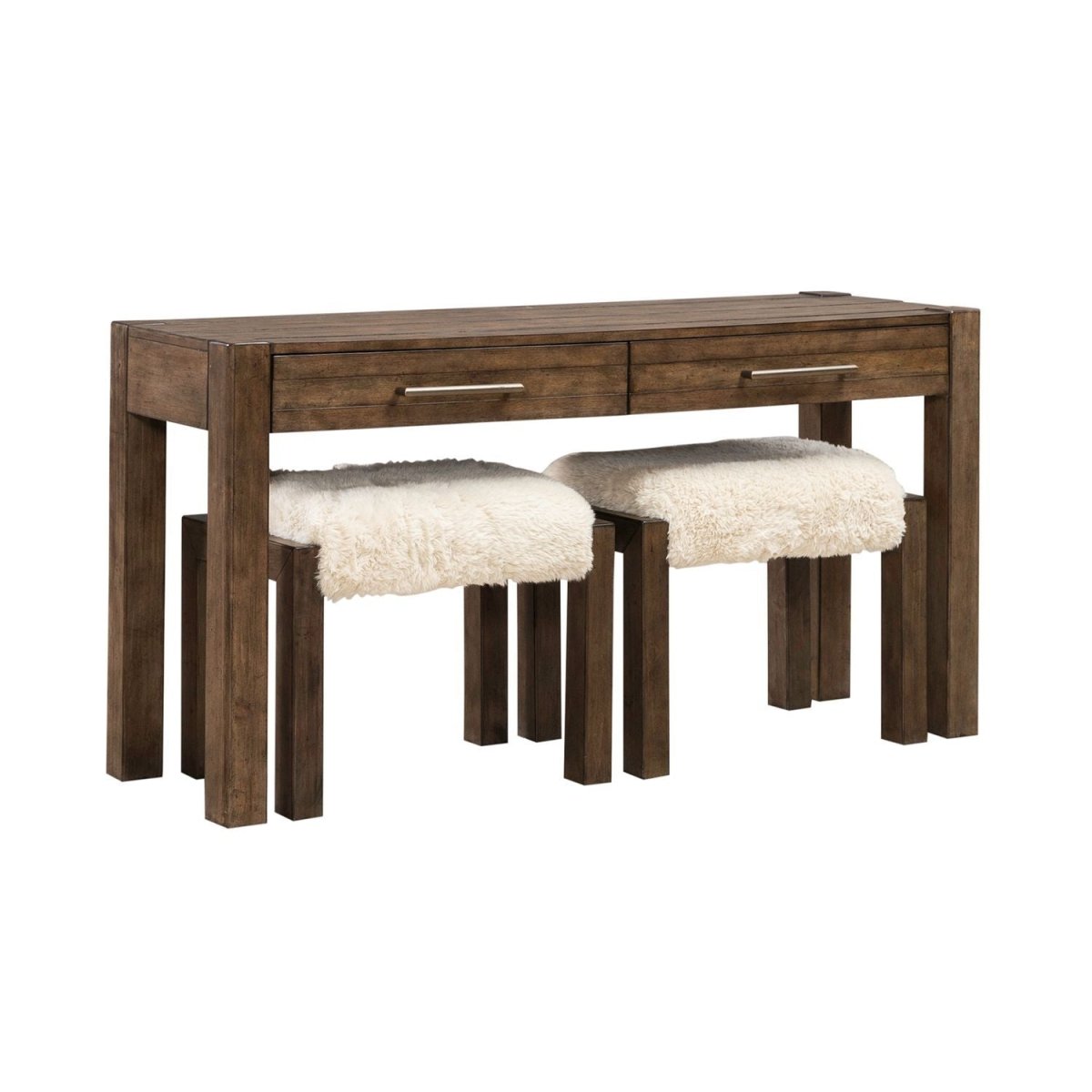 Broadmore - 3 Piece Table Set (1 Console Table 2 Console Stools) - Brown 3 Piece Living Room Sets by Liberty Furniture - Walls Furniture & Mattress