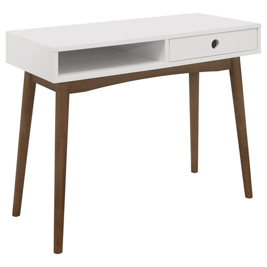 Bradenton - 1 - Drawer Wood Writing Desk - White Writing Desks by CoasterEveryday - Walls Furniture & Mattress