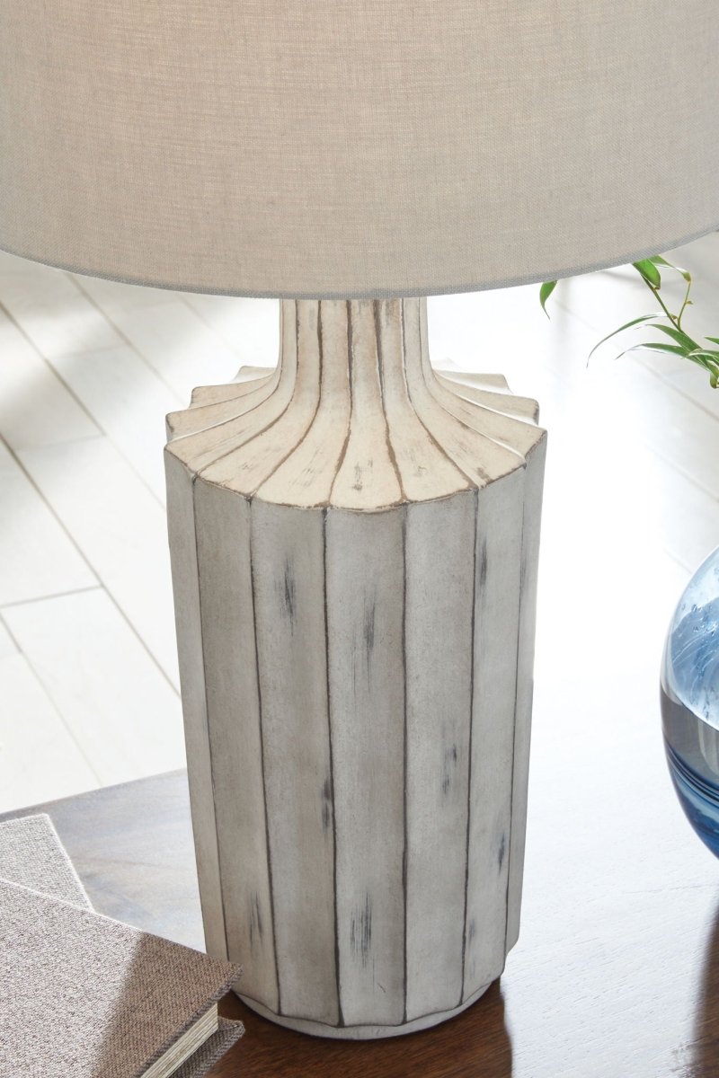 Imre - Poly Table Lamp - Distressed Brown Table Lamps by Signature Design by Ashley® - Walls Furniture & Mattress