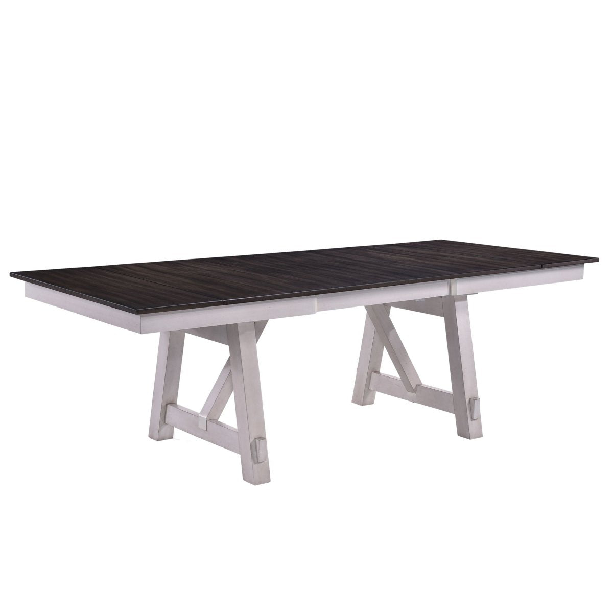 Maisie - Dining Table Top & Base - White / Dark Brown Dining Tables with Extensions by New Classic - Walls Furniture & Mattress