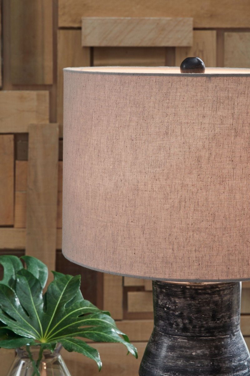 Kerbert - Terracotta Table Lamp - Distressed Black Table Lamps by Signature Design by Ashley® - Walls Furniture & Mattress