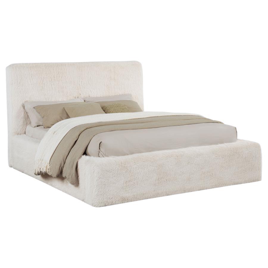 Rebecca - Faux Fur Upholstered Bed Upholstered Beds by Coaster Fine Furniture - Walls Furniture & Mattress