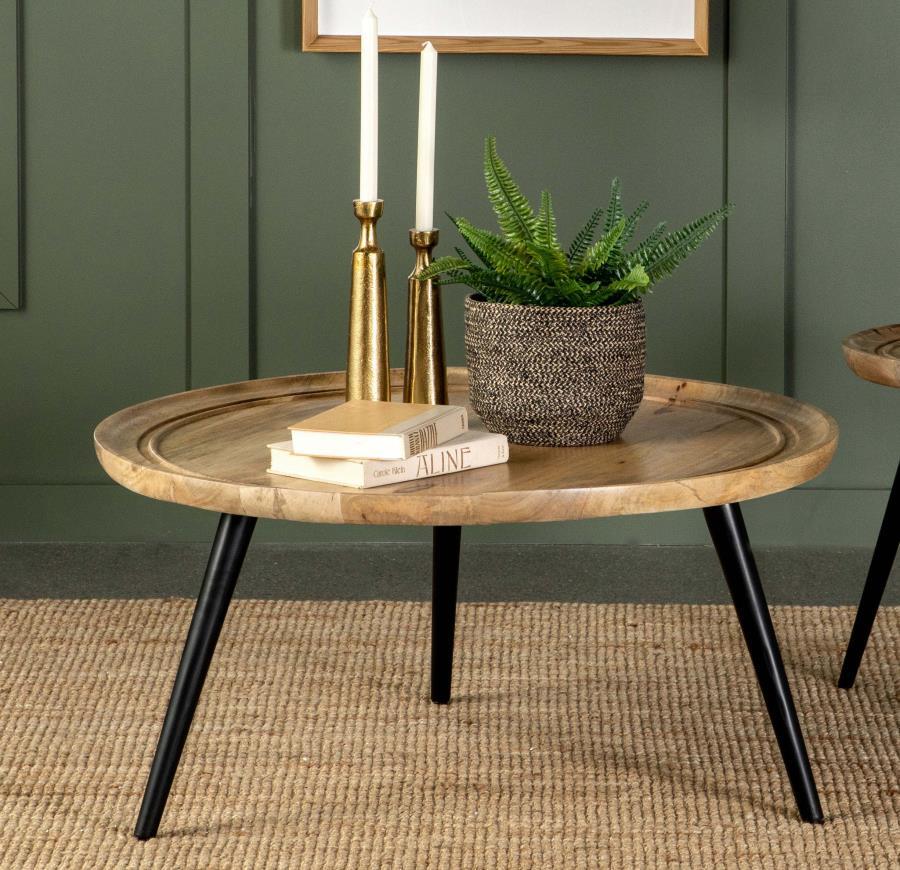 Zoe - Round Mango Wood Table End Tables by CoasterEssence - Walls Furniture & Mattress