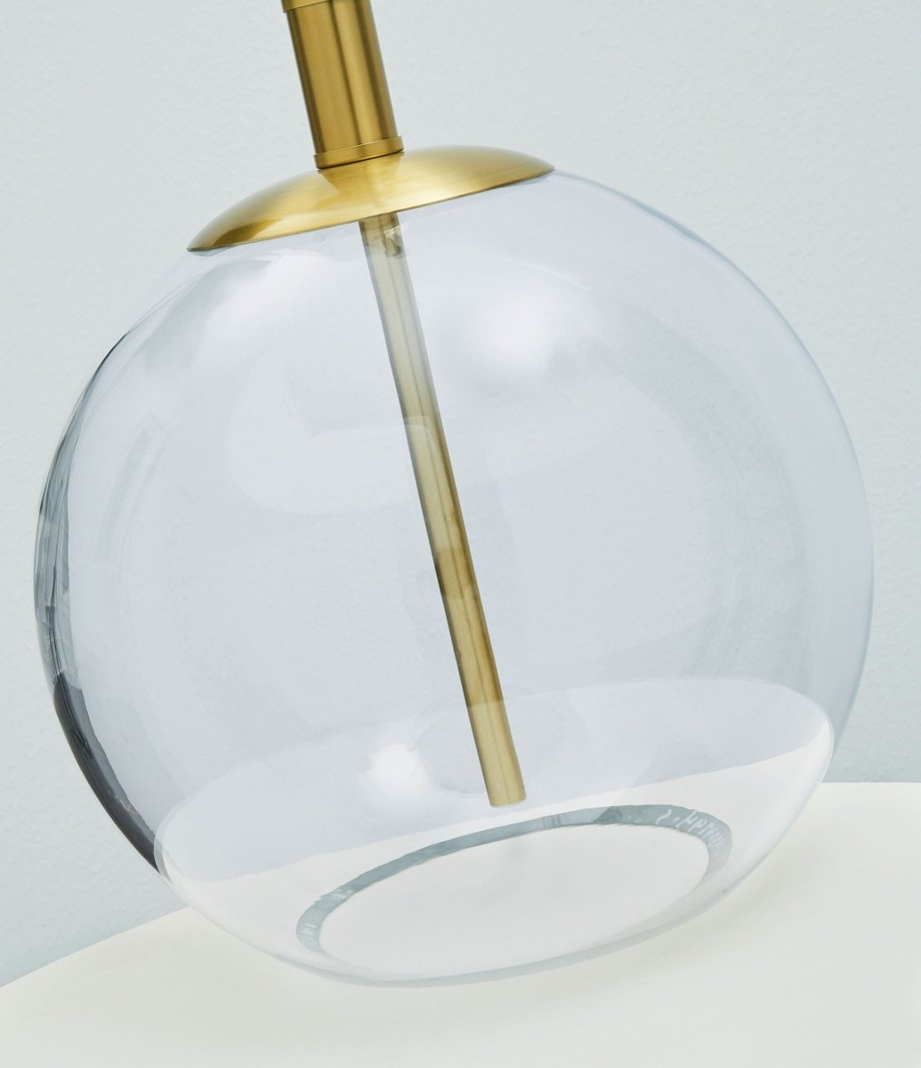 Samder - Glass Table Lamp - White Table Lamps by Signature Design by Ashley® - Walls Furniture & Mattress