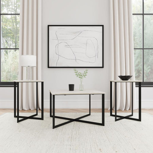 Tobin - Marble Top Coffee And End Table Set Table Sets by Coaster Fine Furniture - Walls Furniture & Mattress