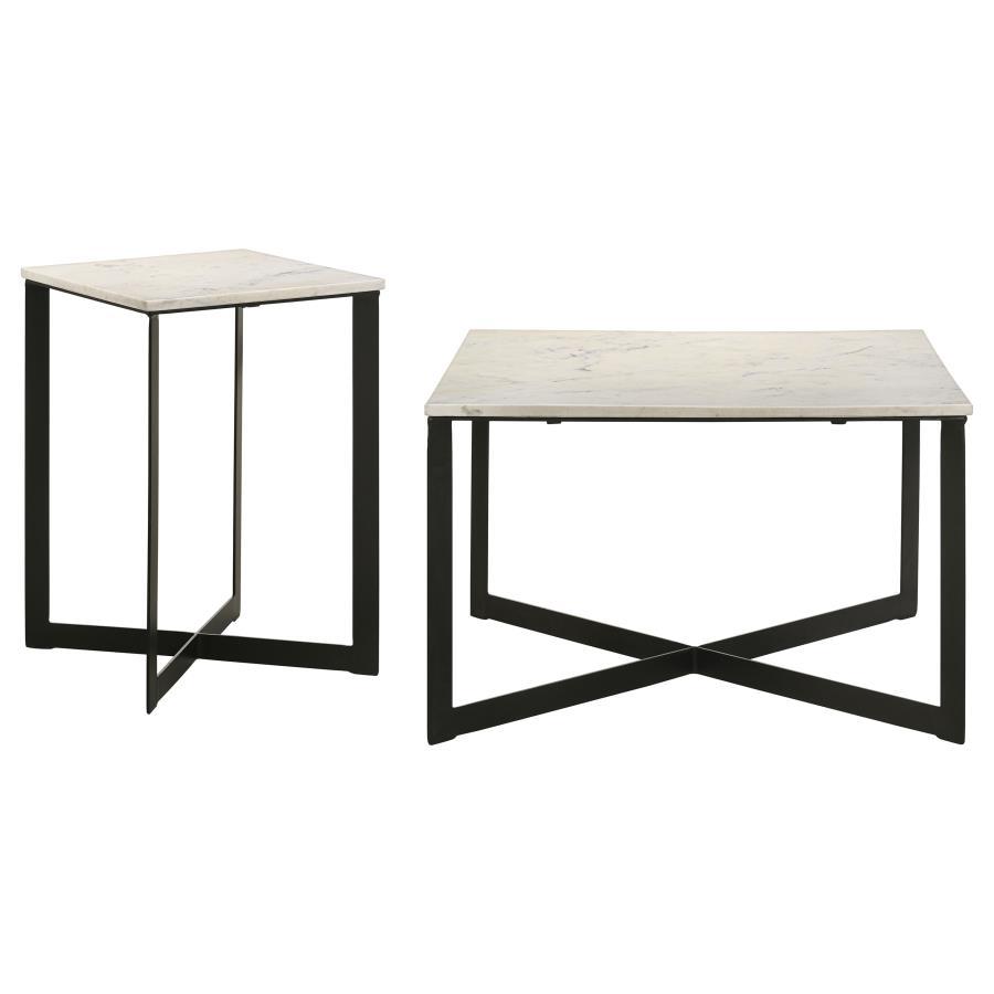 Tobin - Marble Top Coffee And End Table Set Table Sets by Coaster Fine Furniture - Walls Furniture & Mattress