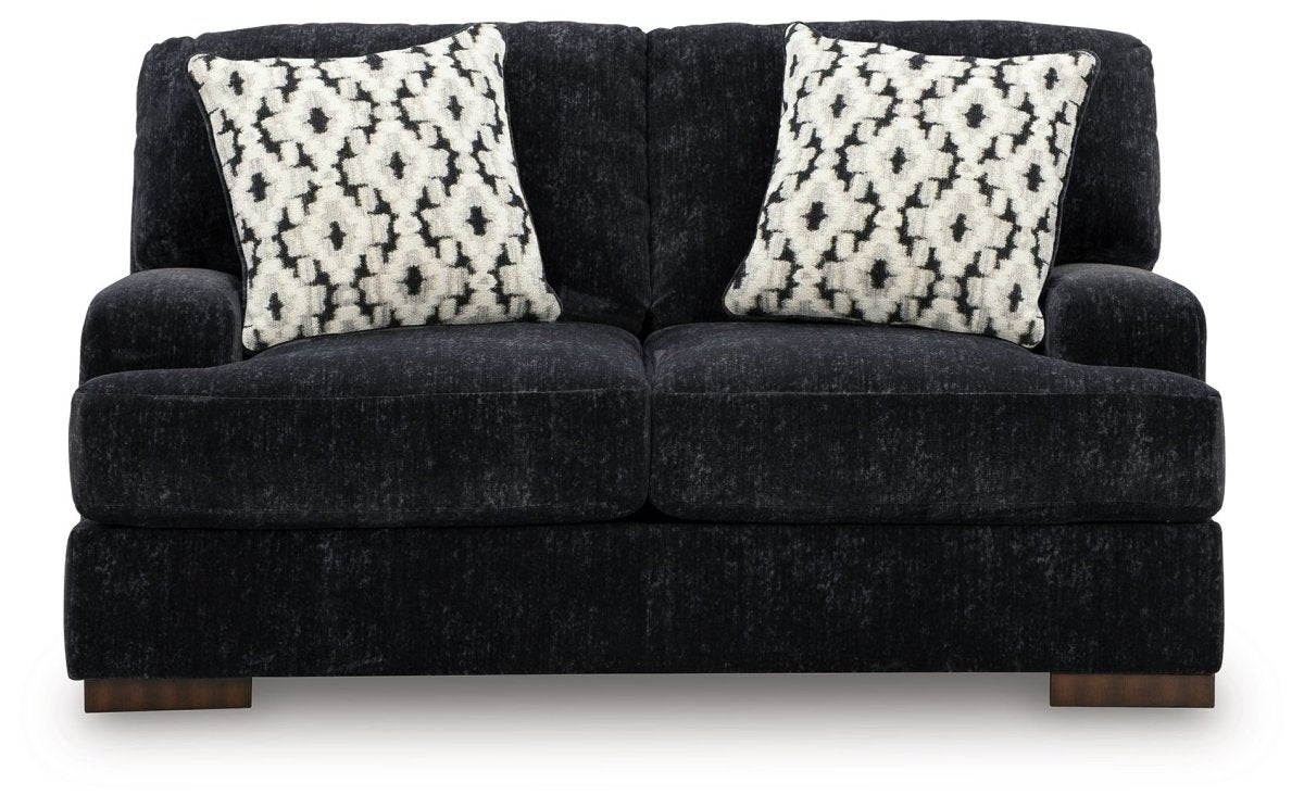 Whitmore Manor - Loveseat - Black Pearl Stationary Loveseats by Benchcraft® - Walls Furniture & Mattress