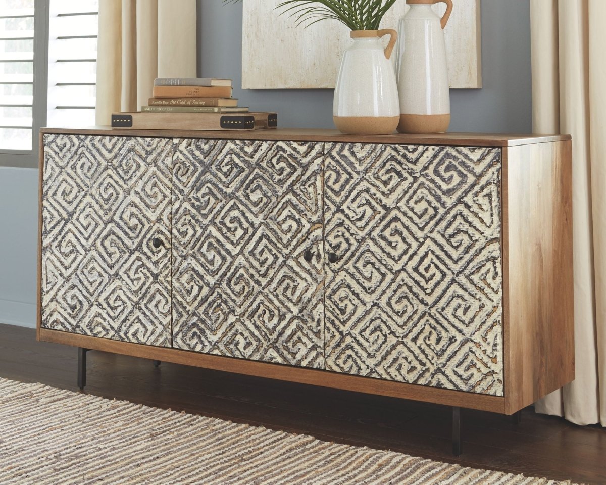 Kerrings - Accent Cabinet - Brown / Black / White Accent Cabinets by Signature Design by Ashley® - Walls Furniture & Mattress