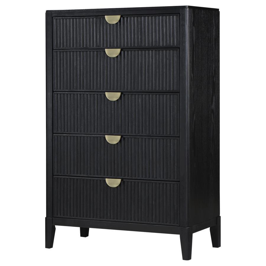Brookmead - 5 - Drawer Bedroom Chest - Black Accent Chests by Coaster Fine Furniture - Walls Furniture & Mattress