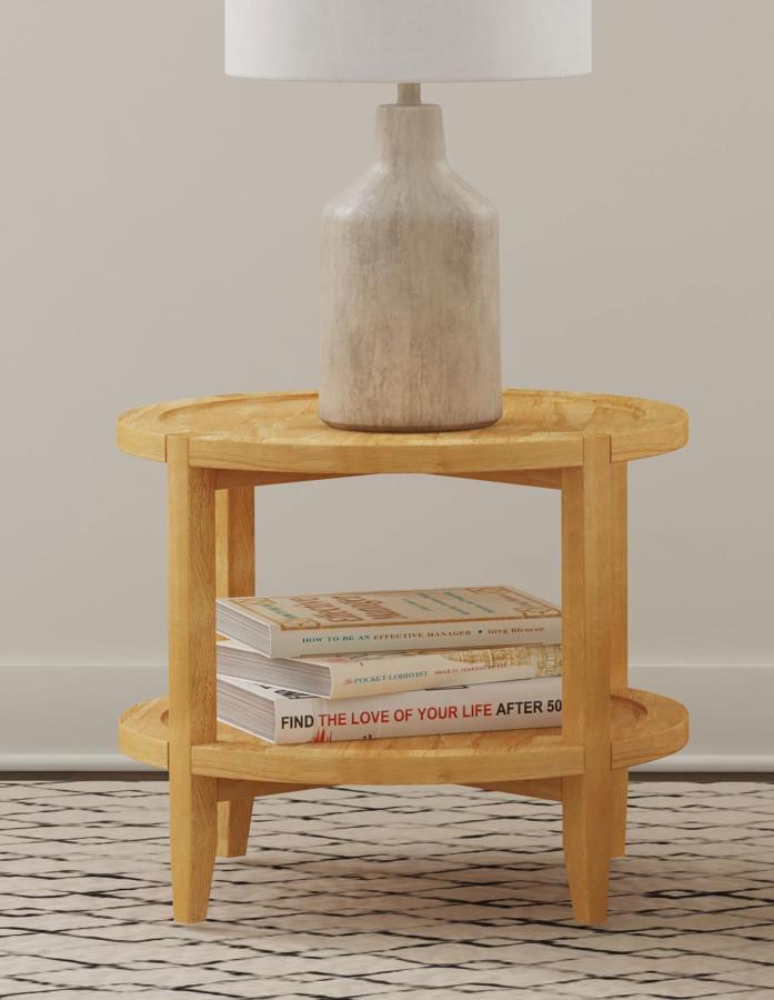 Camillo - Round Solid Wood Table End Tables by Coaster Fine Furniture - Walls Furniture & Mattress