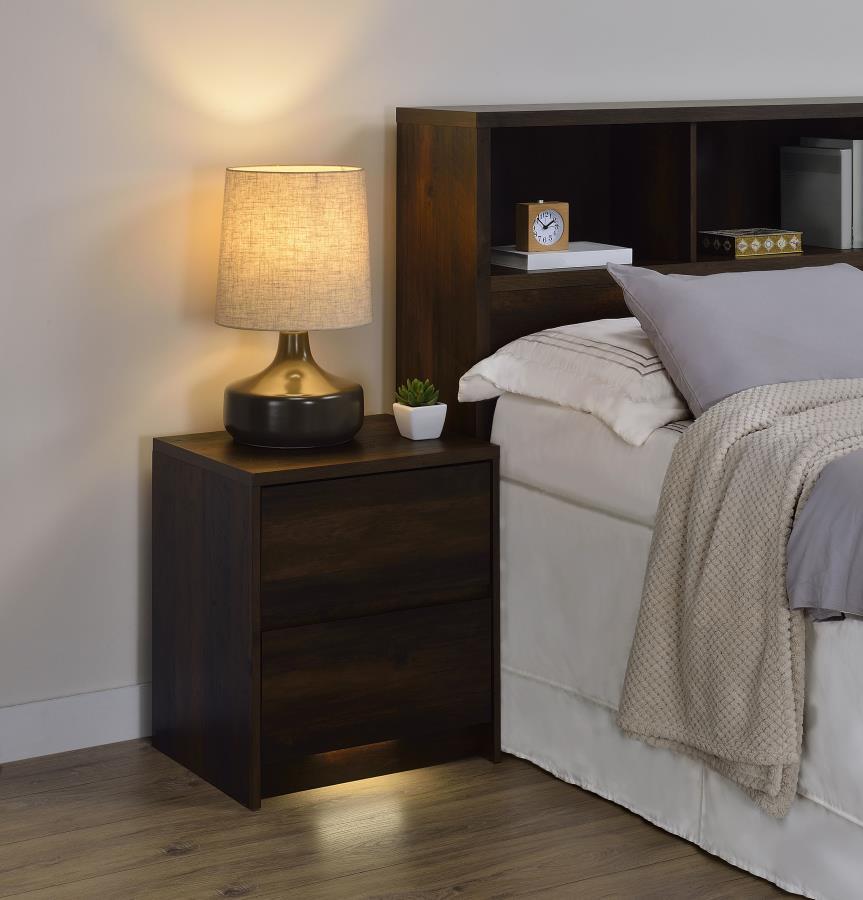 Westpark - 2 - Drawer Nightstand LED Lights And USB Nightstands w/ Charging Stations by Coaster Fine Furniture - Walls Furniture & Mattress
