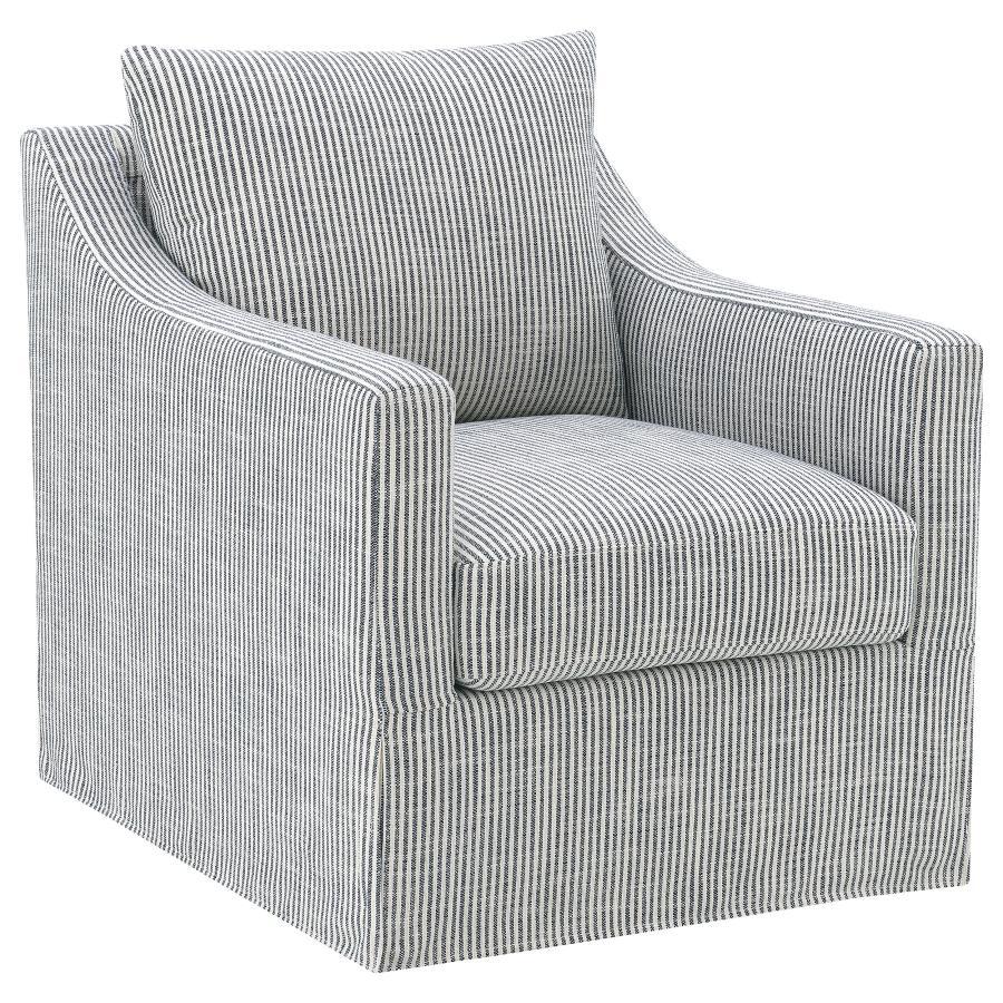 Winter - Upholstered Sloped Arm Accent Swivel Chair Swivel Chairs by Coaster Fine Furniture - Walls Furniture & Mattress