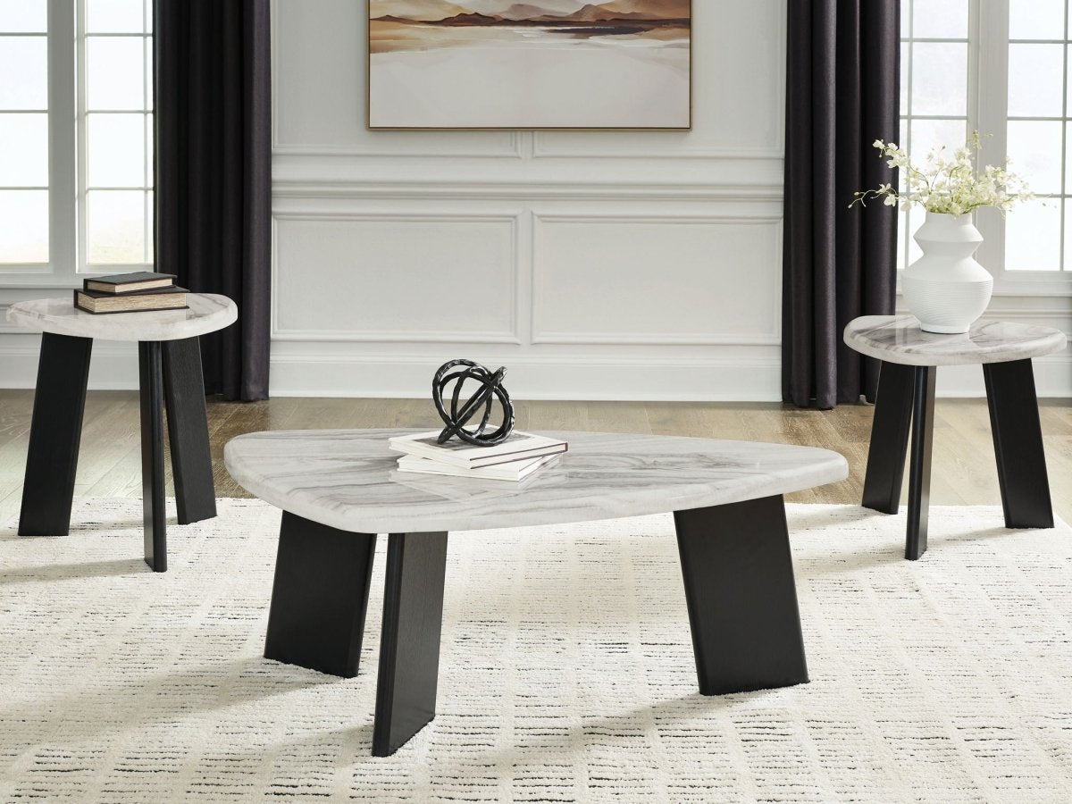 Lilyberg - Occasional Table Set (Set of 3) - Gray / Black Table Sets by Signature Design by Ashley® - Walls Furniture & Mattress