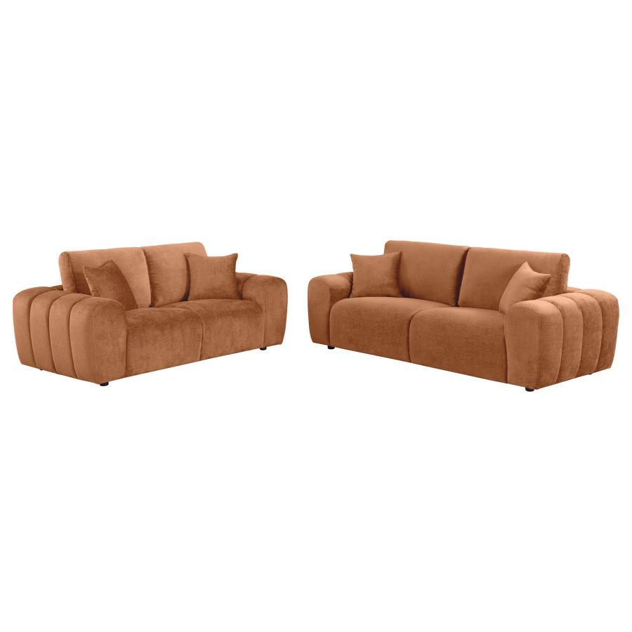 Burnett - Chenille Upholstered Sofa Set Stationary Sofas & Loveseats by Coaster Fine Furniture - Walls Furniture & Mattress