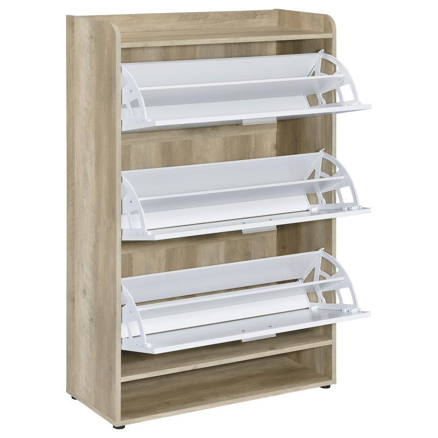 Denia - 3 - Tier Engineered Wood Shoe Cabinet Shoe Cabinets by CoasterEveryday - Walls Furniture & Mattress