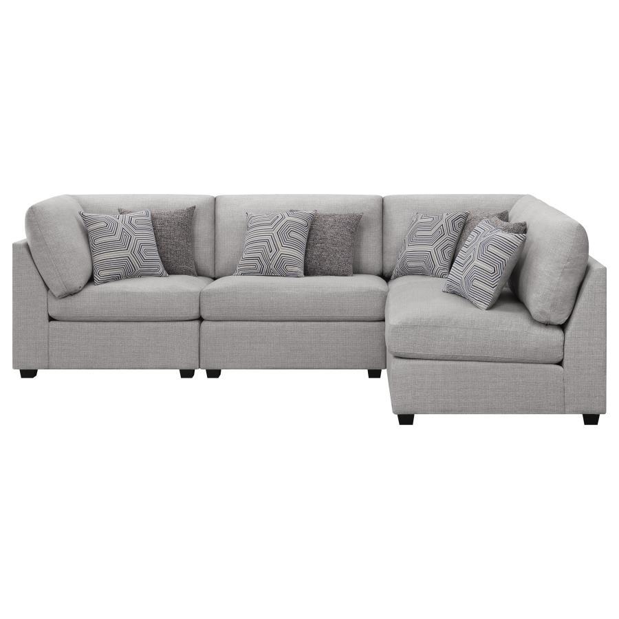 Cambria - 4 Piece Upholstered Modular Sectional Sofa - Gray Stationary Sectionals by CoasterElevations - Walls Furniture & Mattress