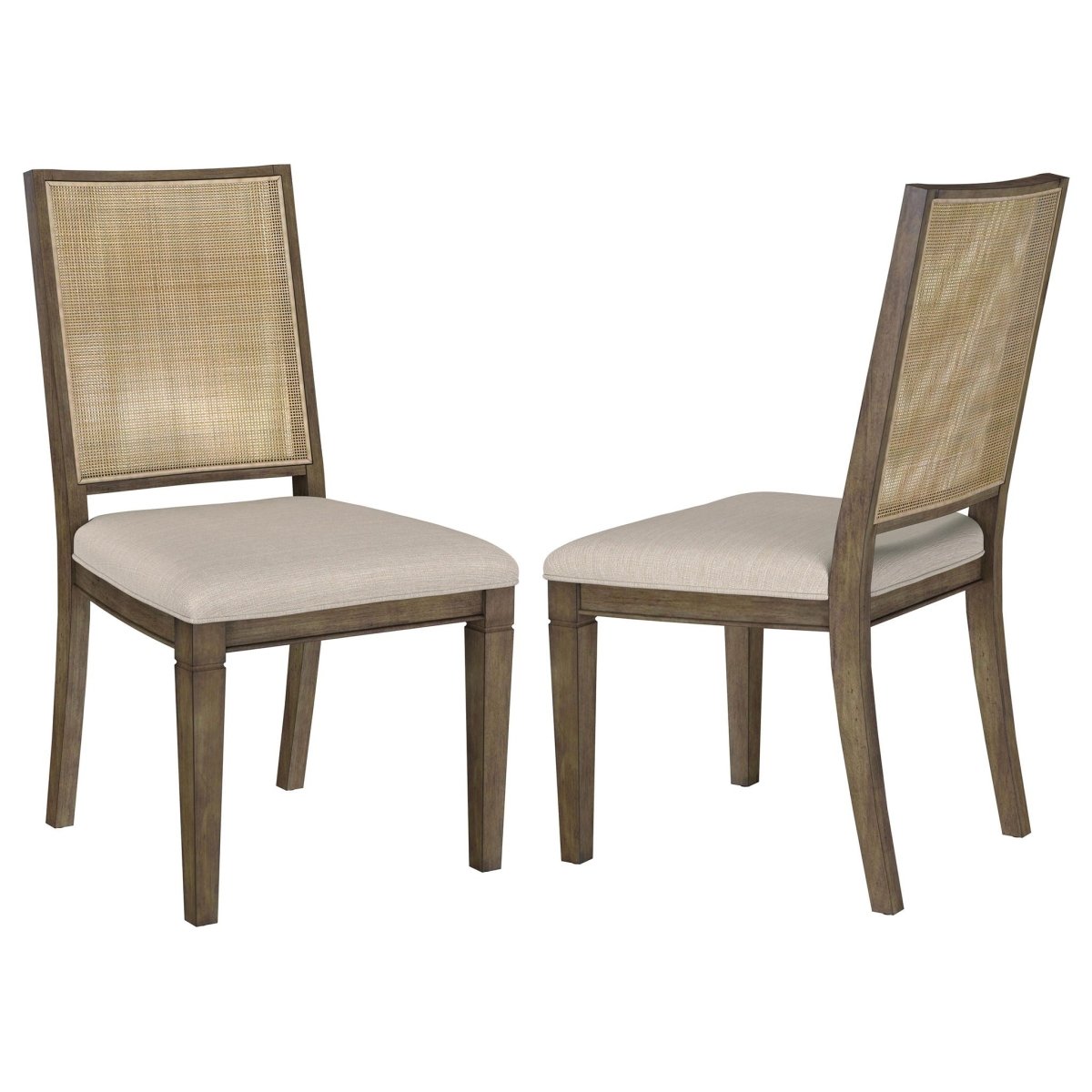 Matisse - Woven Rattan Back Dining Side Chair Brown (Set of 2) - Dark Brown Chair Sets by Coaster Fine Furniture - Walls Furniture & Mattress