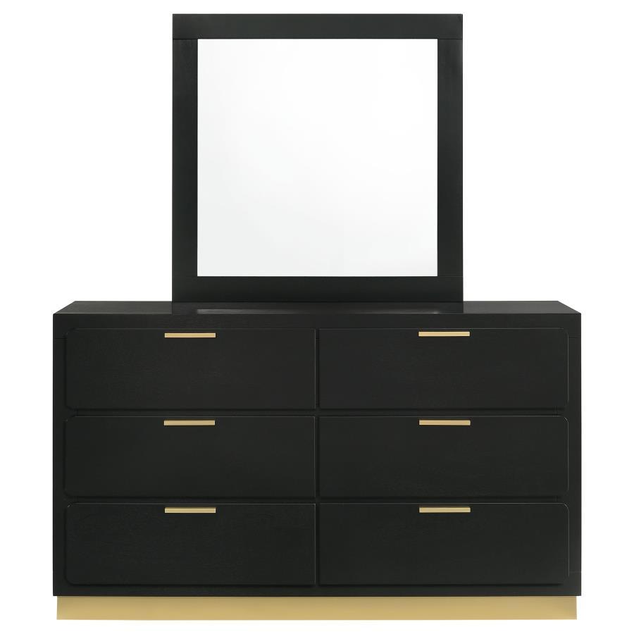 Caraway - 6 - Drawer Bedroom Dresser With Mirror Dresser & Mirror by Coaster Fine Furniture - Walls Furniture & Mattress