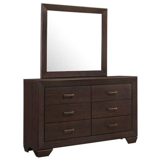 Kauffman - 6 - Drawer Dresser with Mirror Dresser & Mirror by CoasterEveryday - Walls Furniture & Mattress