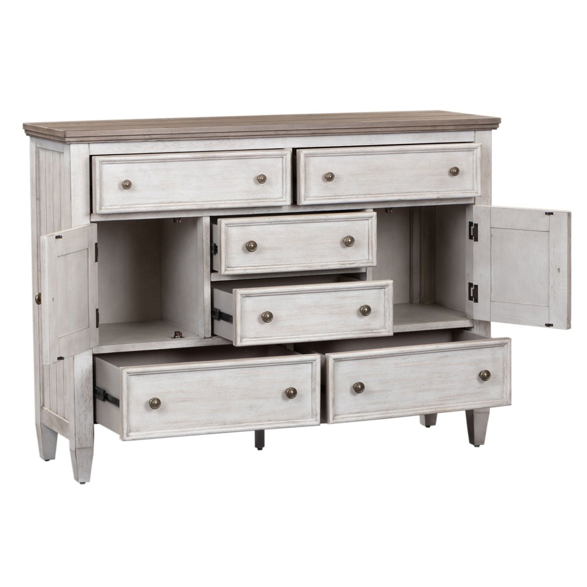 Heartland - 2 Door 6 Drawer Chesser - White Dressers by Liberty Furniture - Walls Furniture & Mattress