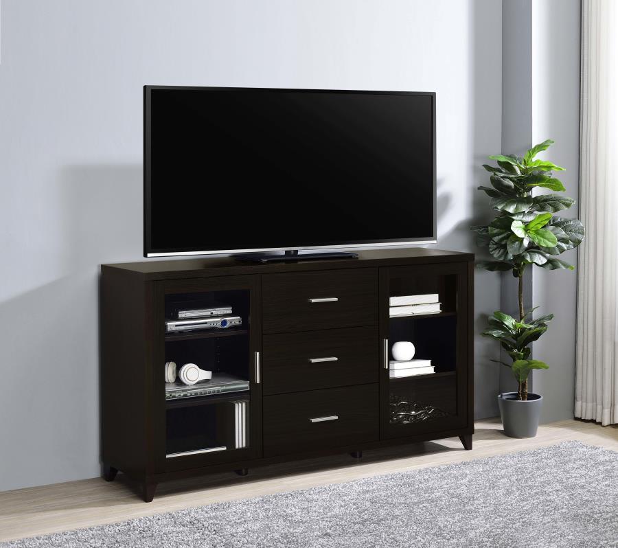 Lewes - 2 Door Engineered Wood TV Stand - Cappuccino TV Stands by CoasterEssence - Walls Furniture & Mattress