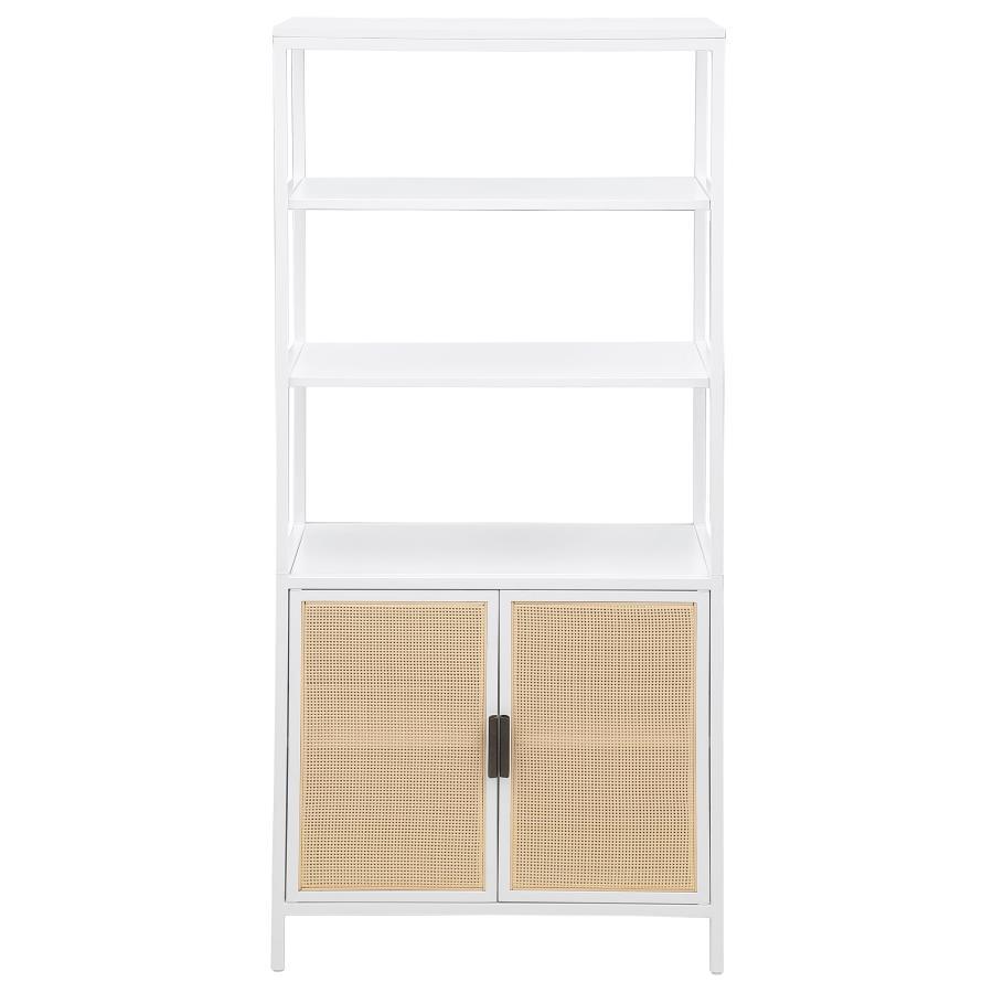 Amherst - 3 - Shelf Radio Weave Cane Metal Accent Cabinet Accent Cabinets by Coaster Fine Furniture - Walls Furniture & Mattress