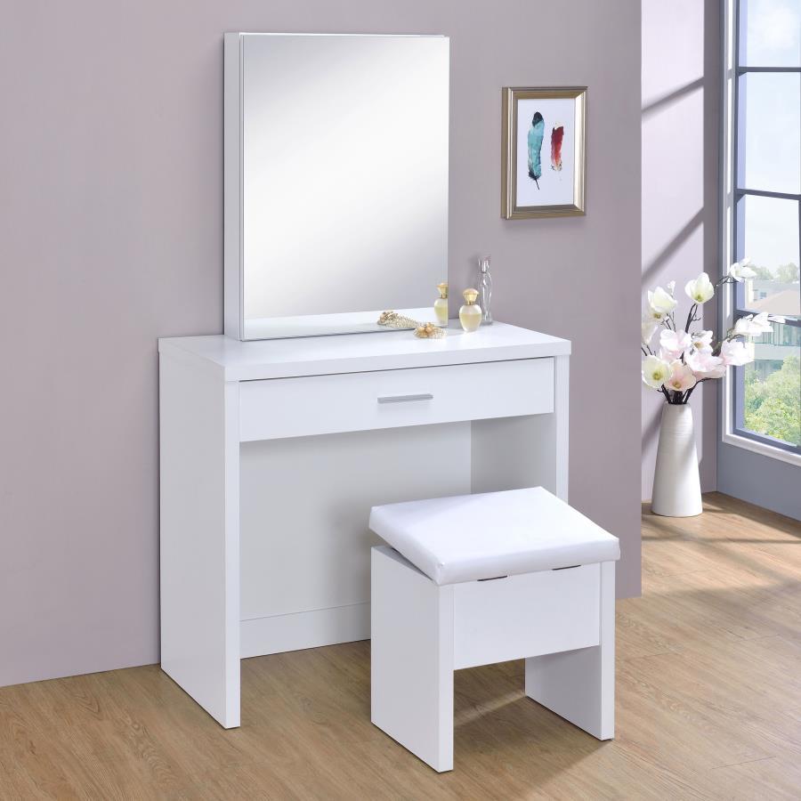 Harvey - 2 - piece Vanity Set with Lift - Top Stool Vanity Sets by CoasterEssence - Walls Furniture & Mattress