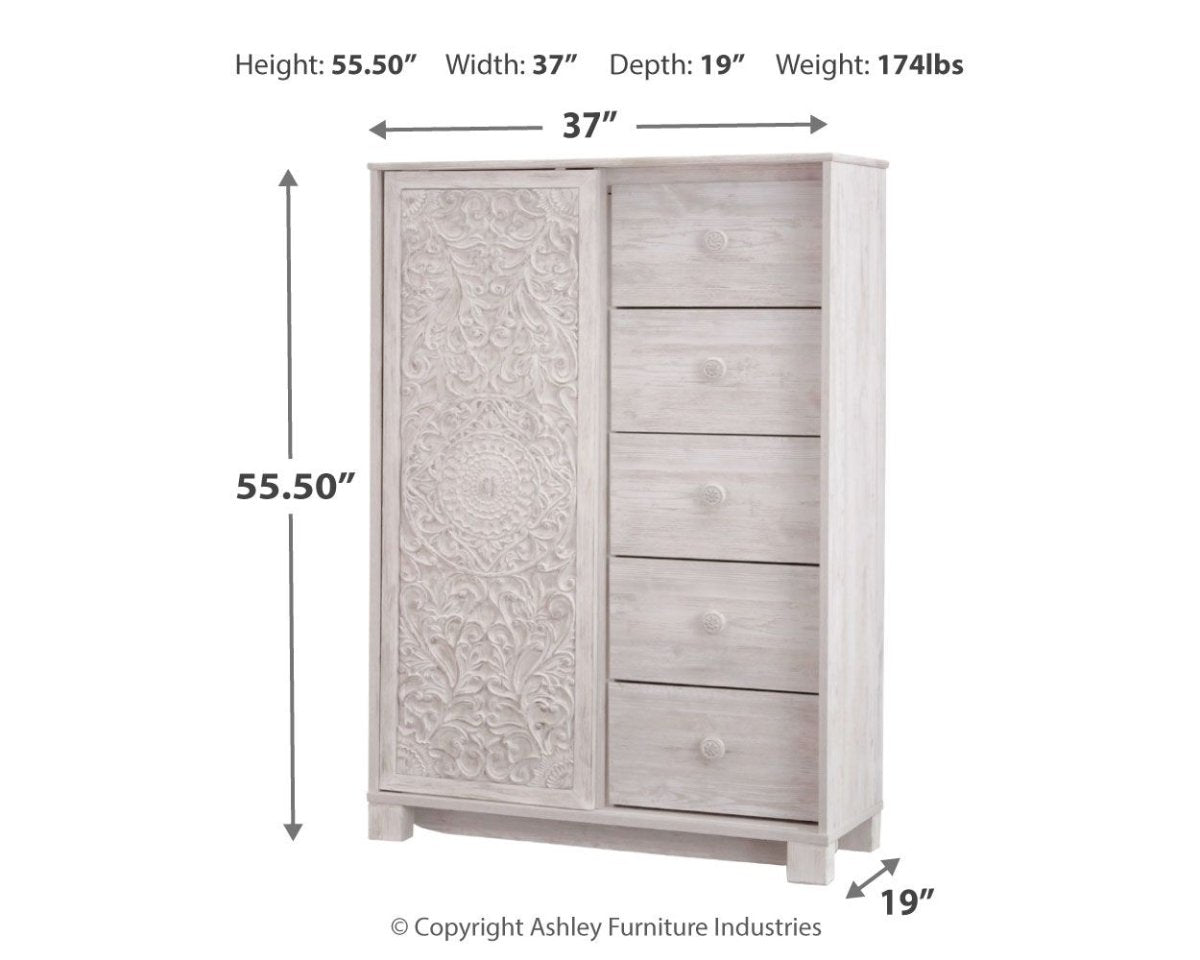 Paxberry - Dressing Chest - Whitewash Accent Chests by Signature Design by Ashley® - Walls Furniture & Mattress