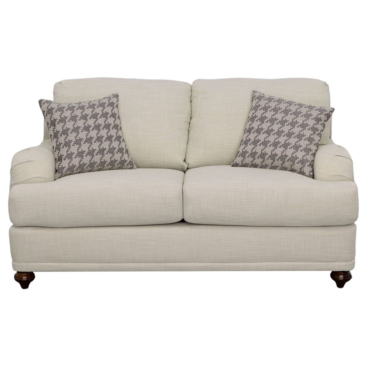 Glenn - Upholstered English Arm Loveseat - Light Gray Stationary Loveseats by CoasterElevations - Walls Furniture & Mattress