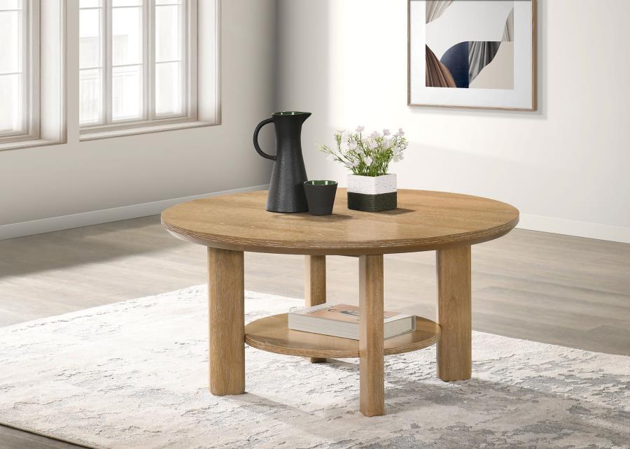Ottowa - Round Wood Table With Shelf End Tables by Coaster Fine Furniture - Walls Furniture & Mattress