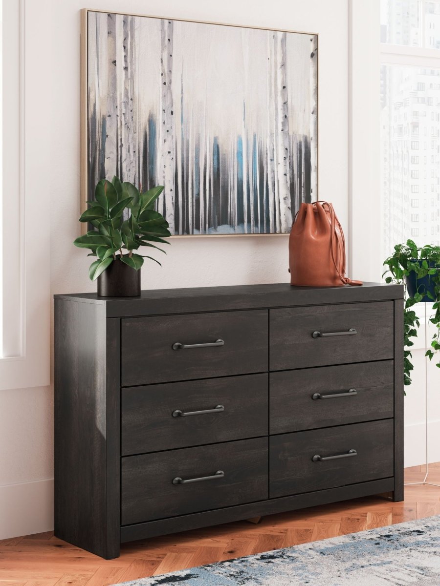 Hollivern - Six Drawer Dresser - Dark Gray Dressers by Signature Design by Ashley® - Walls Furniture & Mattress